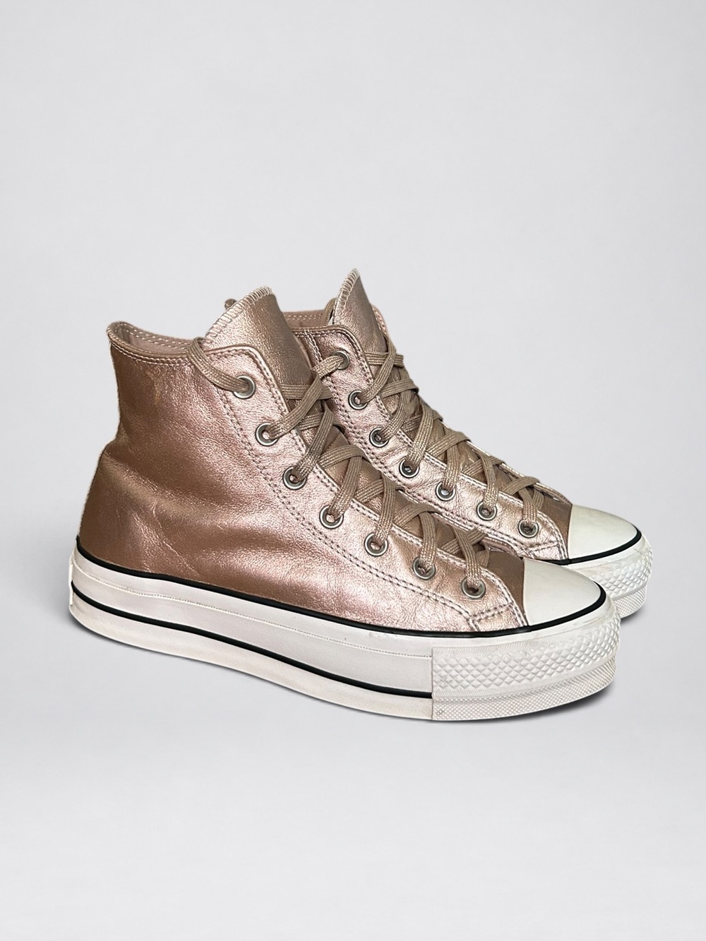 Converse CTAS Lift Hi Metallic Leather Platform Women’s 8.5